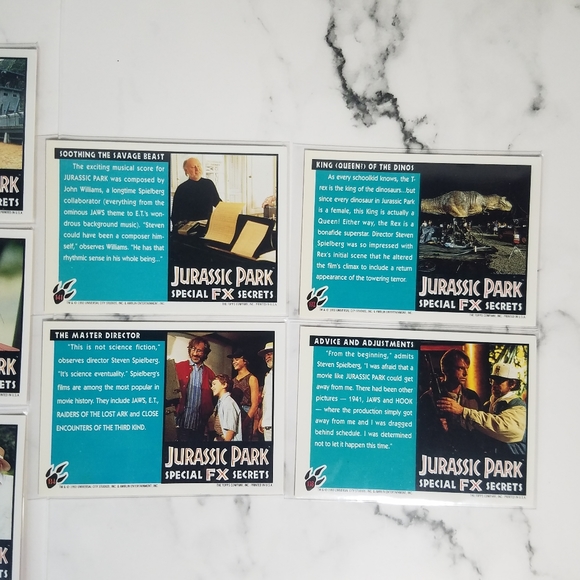 Vintage JP Topps Trading Cards Lot of 10 Jurassic Park Movie Cards Lot #3 - Picture 9 of 12